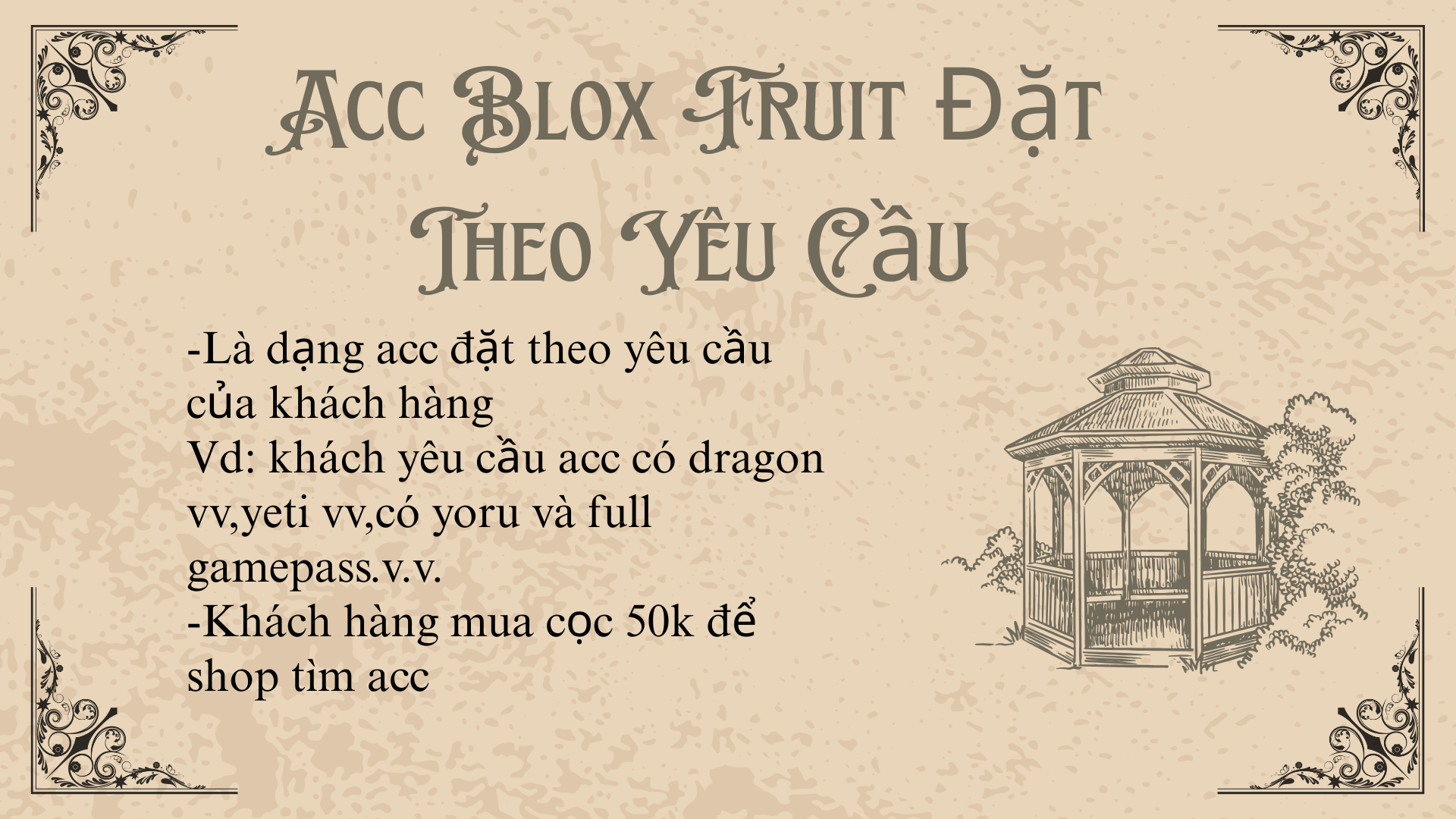 ACC VIP BLOX FRUITS ĐẶT THEO YÊU CẦU